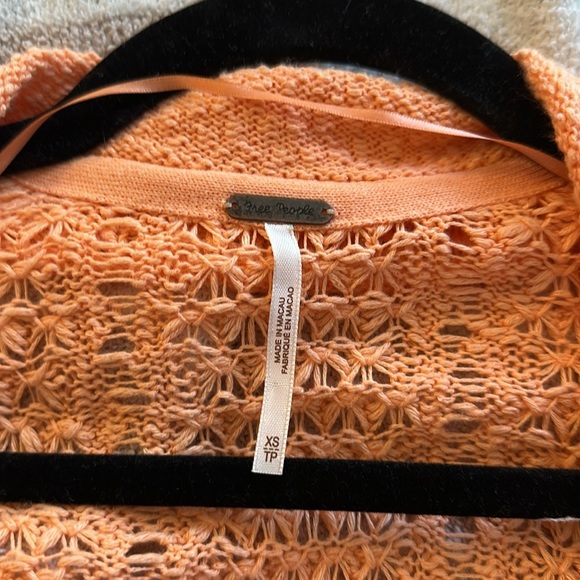 Free People Soda Pop Cardi Crocheted / Orange Soda XS MSRP $108 FP1010 - Picture 9 of 9